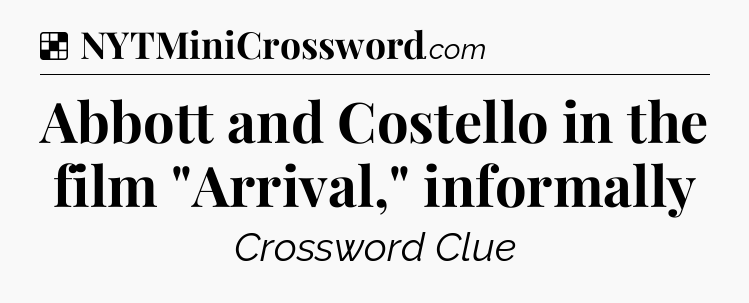 Solution: Abbott and Costello in the film 
