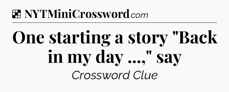 Solution: One starting a story 