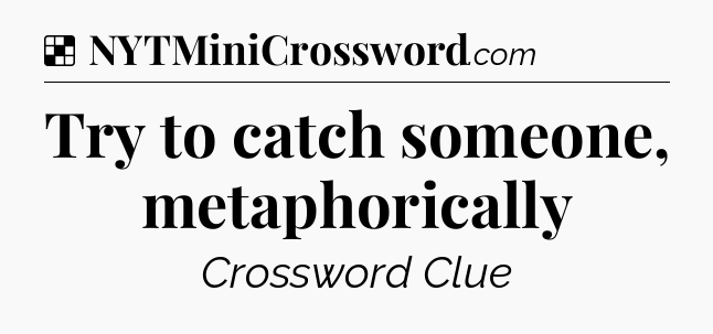 Solution: Try to catch someone, metaphorically - NYT Crossword