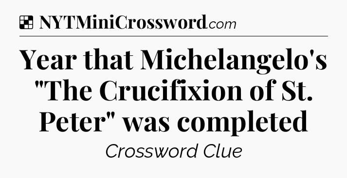 Solution: Year that Michelangelo's 