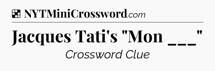 Solution: Jacques Tati's 