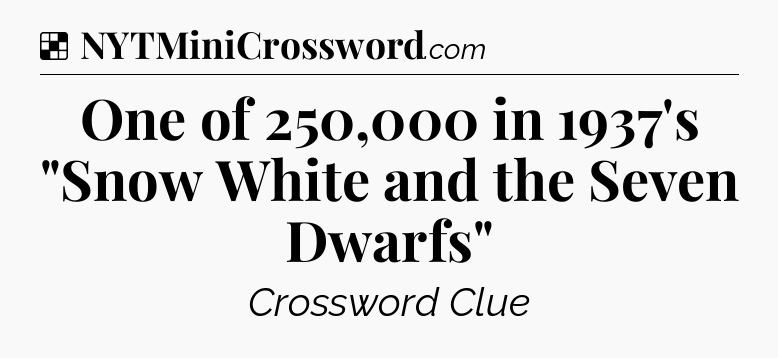 Solution: One of 250,000 in 1937's 