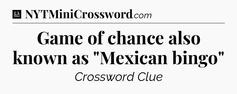 Game of chance also known as 