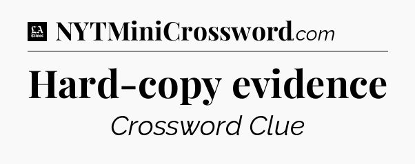 Hard-copy evidence - LA Times Crossword