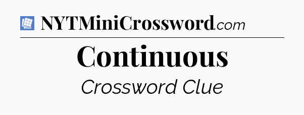 Continuous Puzzle Page Crossword Clue