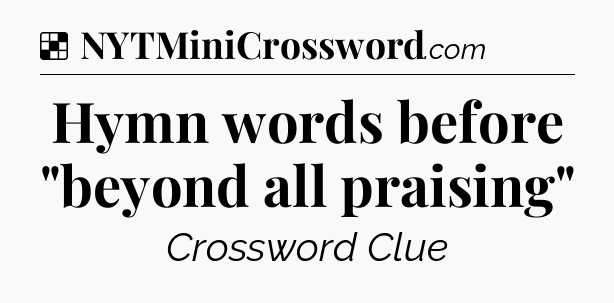 Solution: Hymn words before 