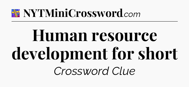 Human resource development for short Codycross