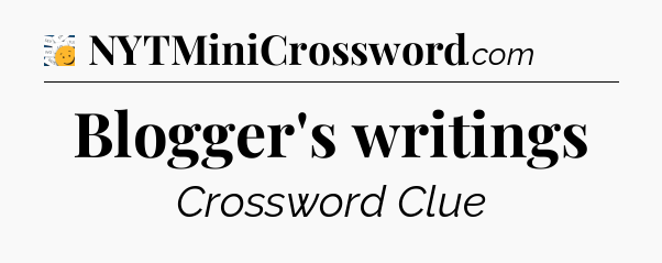 Blogger's writings - 7 Little Words