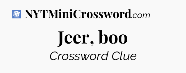 Jeer, boo Puzzle Page Crossword Clue