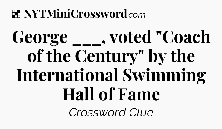 Solution: George ___, voted 