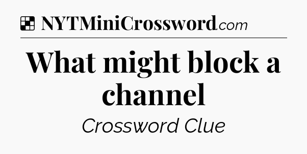 Solution: What might block a channel - NYT Crossword