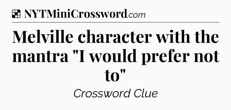 Solution: Melville character with the mantra 