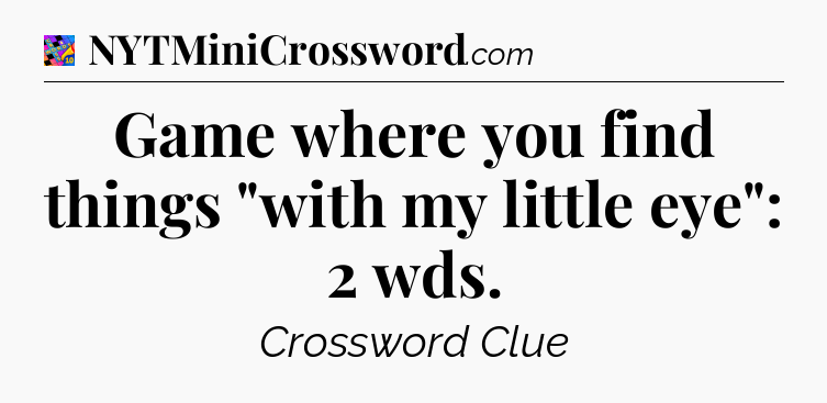 Game where you find things 