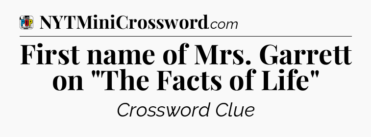 First name of Mrs. Garrett on 