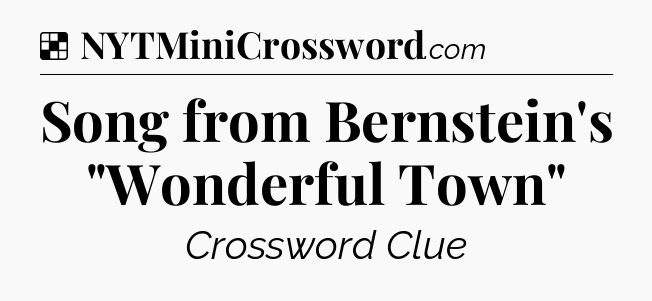 Solution: Song from Bernstein's 