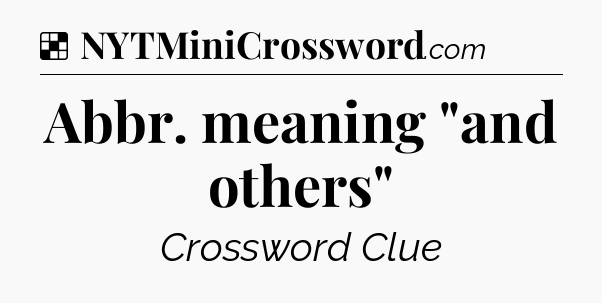 Solution: Abbr. meaning 
