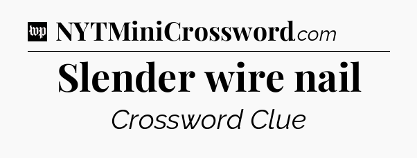 Slender wire nail Crossword Clue