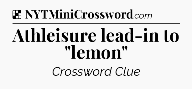 Solution: Athleisure lead-in to 