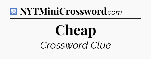Cheap Puzzle Page Crossword Clue