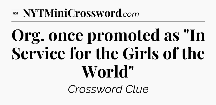 Org. once promoted as 