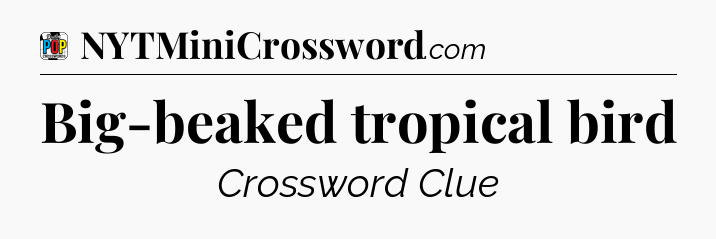 Big-beaked tropical bird Crossword Clue