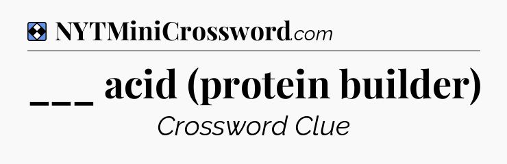 Solution: ___ acid (protein builder) - NYT Mini Crossword