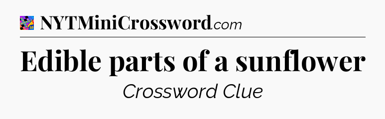 Edible parts of a sunflower Crossword Clue