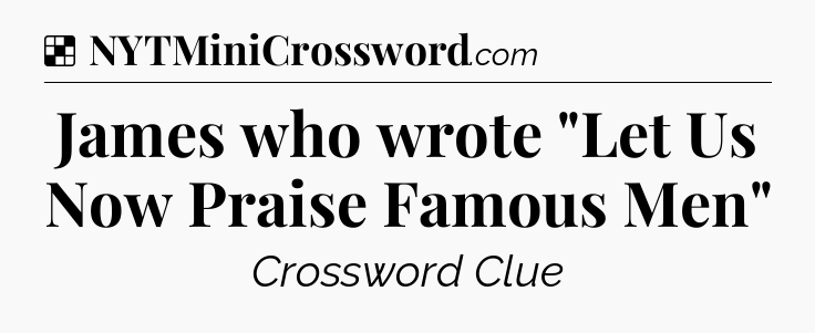 Solution: James who wrote 