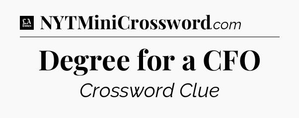 Degree for a CFO - LA Times Crossword