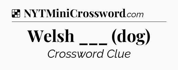 Solution: Welsh ___ (dog) - NYT Crossword