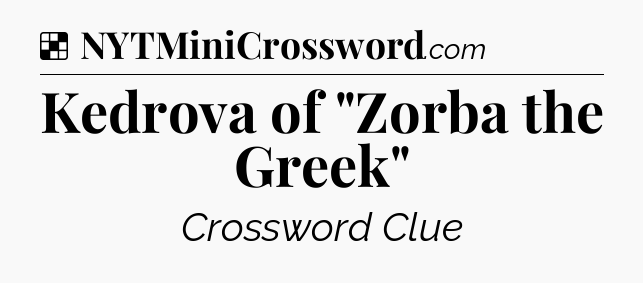 Solution: Kedrova of 