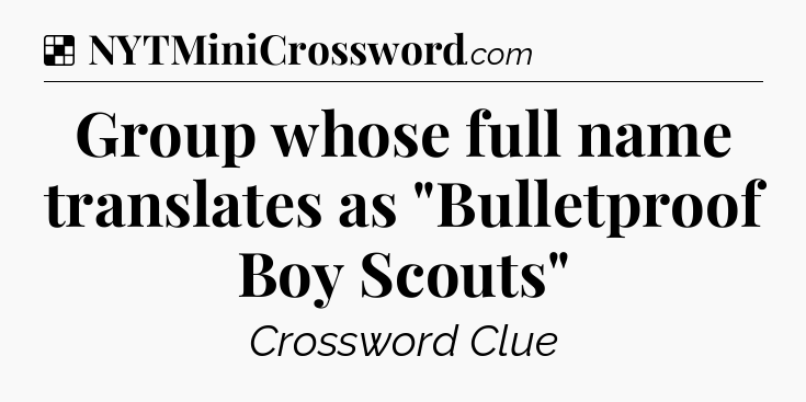 Solution: Group whose full name translates as 