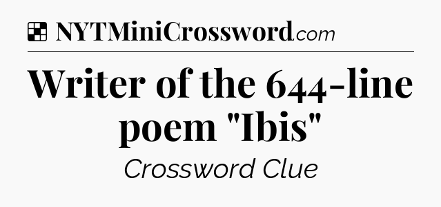 Solution: Writer of the 644-line poem 