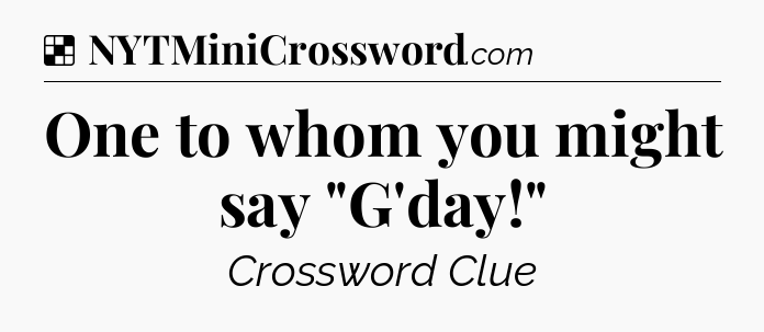 Solution: One to whom you might say 