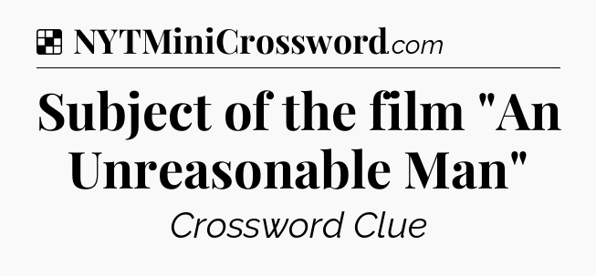 Solution: Subject of the film 