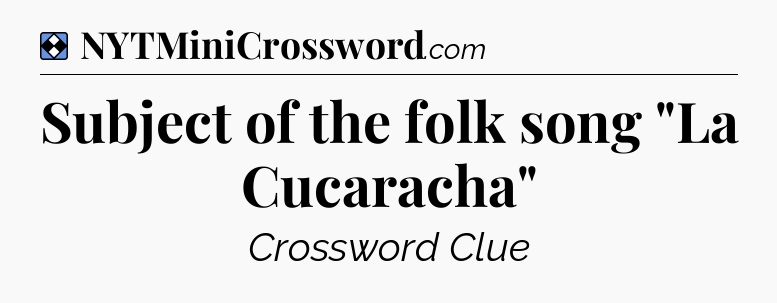 Solution: Subject of the folk song 