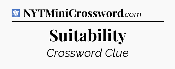 Suitability Puzzle Page Crossword Clue