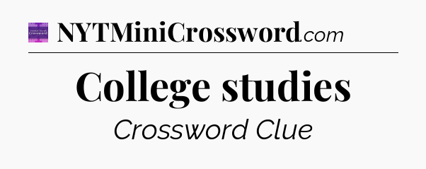College studies - Thomas Joseph Crossword