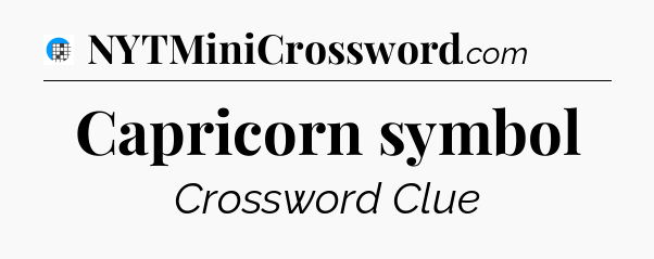 Capricorn symbol Crossword Clue