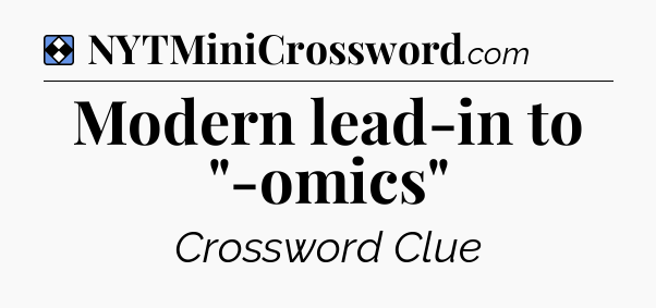 Solution: Modern lead-in to 