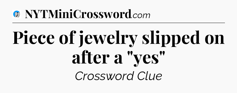 Piece of jewelry slipped on after a 