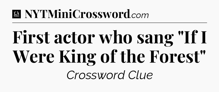 First actor who sang 