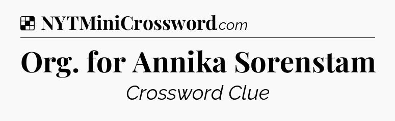 Solution: Org. for Annika Sorenstam - NYT Crossword