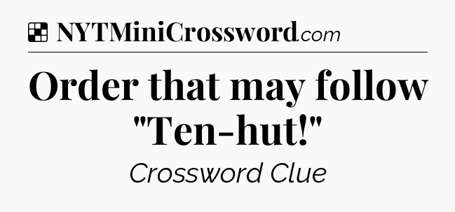 Solution: Order that may follow 