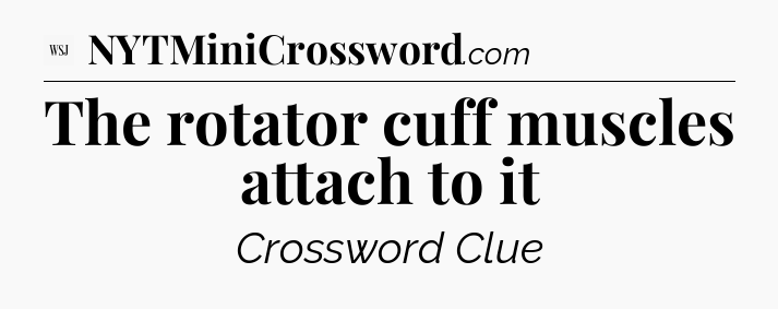 The rotator cuff muscles attach to it - WSJ Crossword
