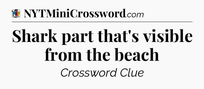 Shark part that's visible from the beach Crossword Clue