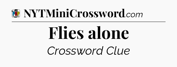 Flies alone Crossword Clue