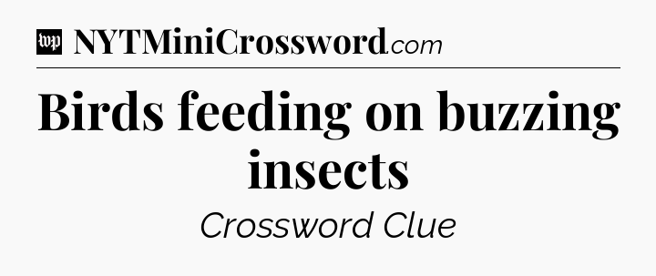 Birds feeding on buzzing insects Crossword Clue