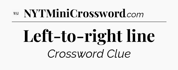Left-to-right line - WSJ Crossword