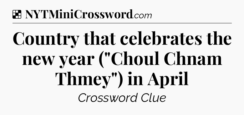 Solution: Country that celebrates the new year (